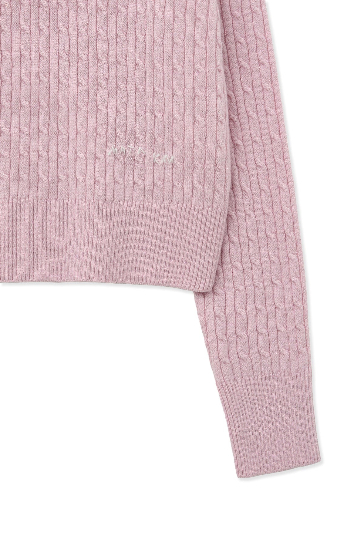 [matinkim] SHINY CABLE PULLOVER IN PINK