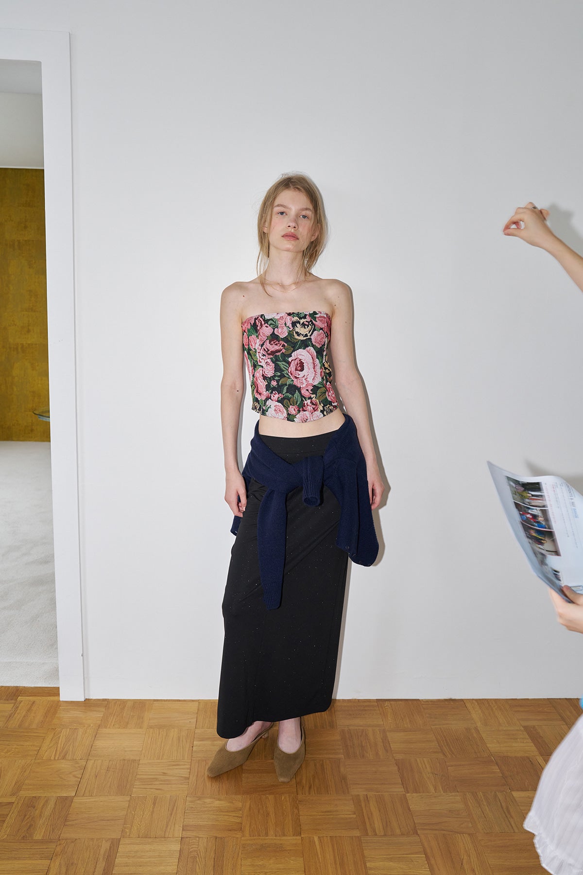 Overdueflair Tension Stretch Maxi Skirt Pearl Black
