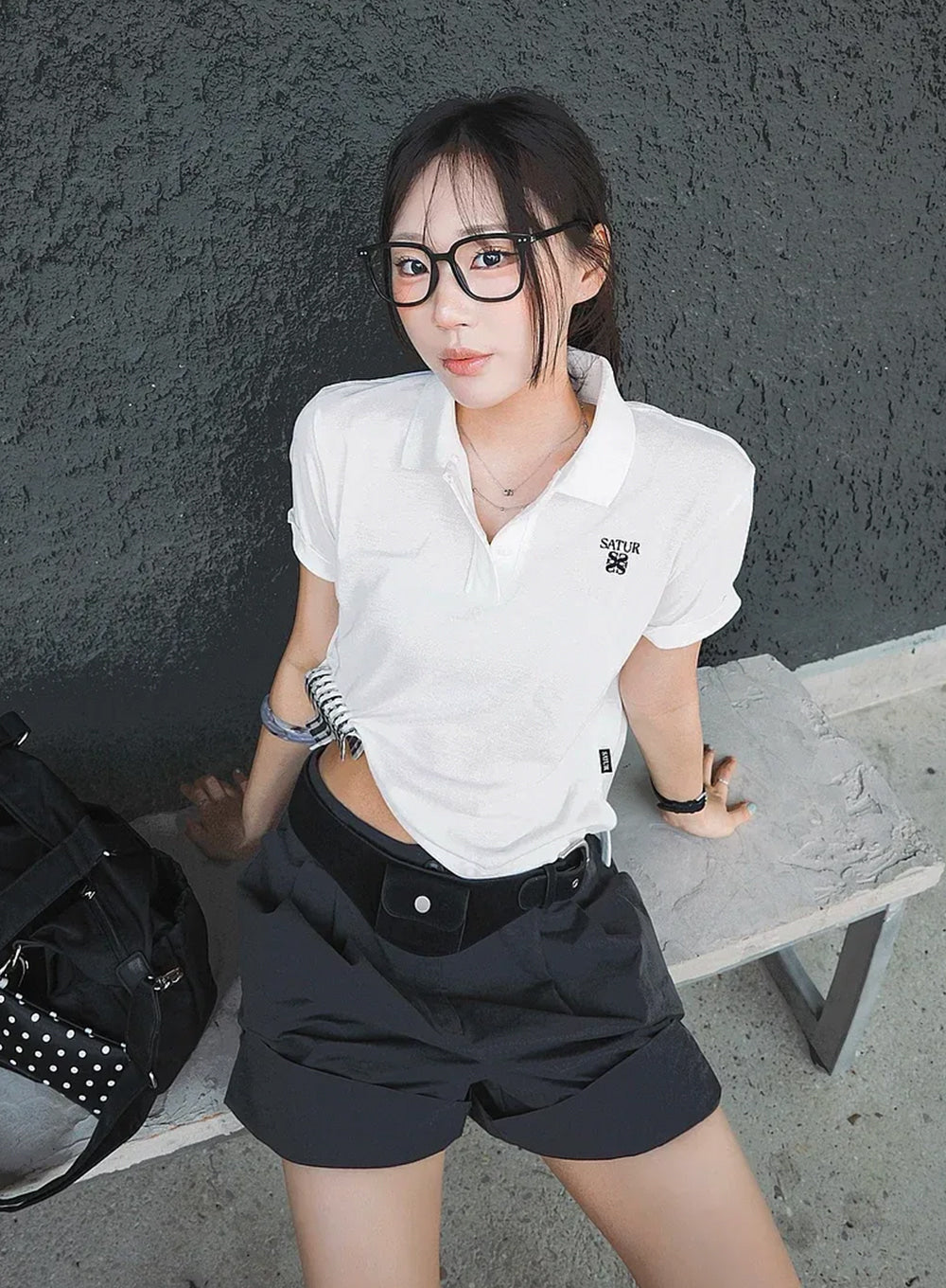 Satur (W) Loren Pique Polo T-Shirt - White