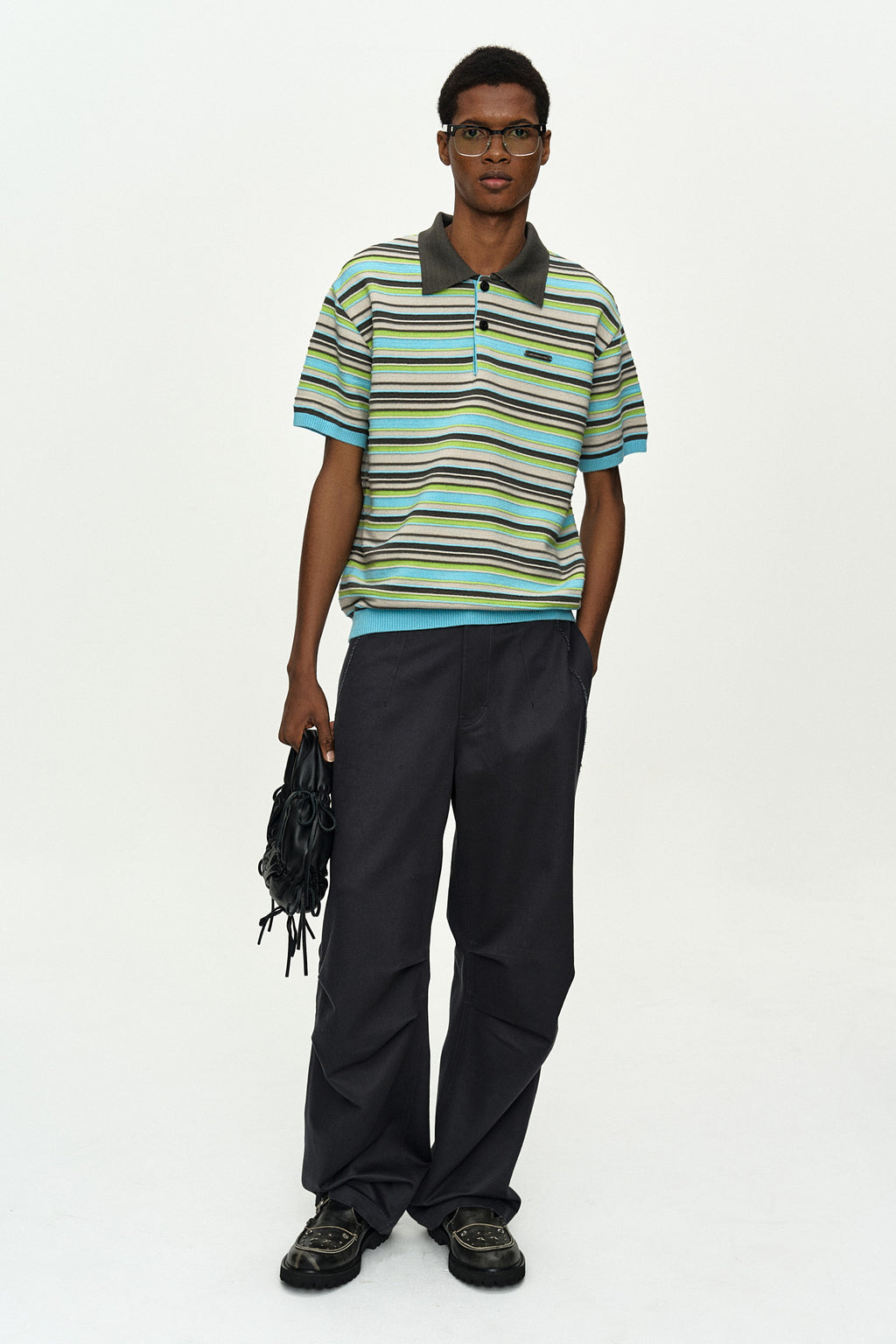 Andersson Bell Stripe Wool Polo Sweater