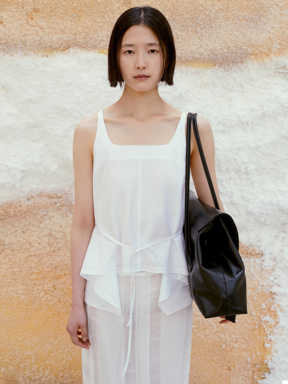 Low Classic Flared Sleeveless Top White