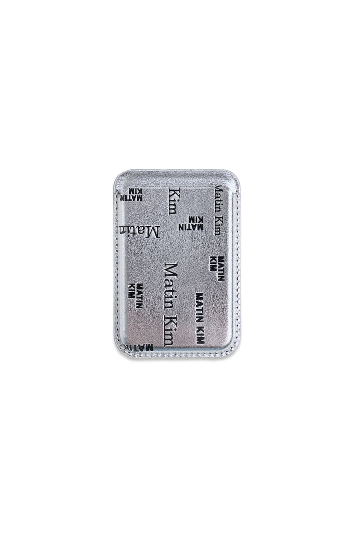 Matinkim Matin All-Over Logo Magnetic Card Wallet IN Silver
