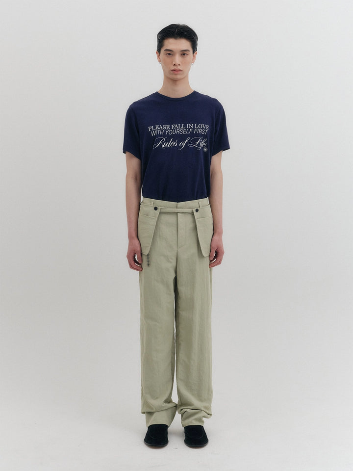 EENK Belted Straight Pants - Mint