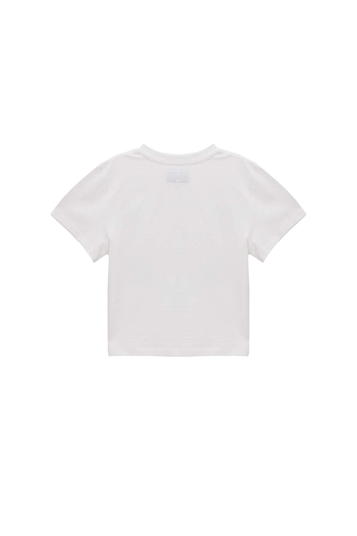 [matinkim] BLURRED LOGO CROP TOP IN WHITE