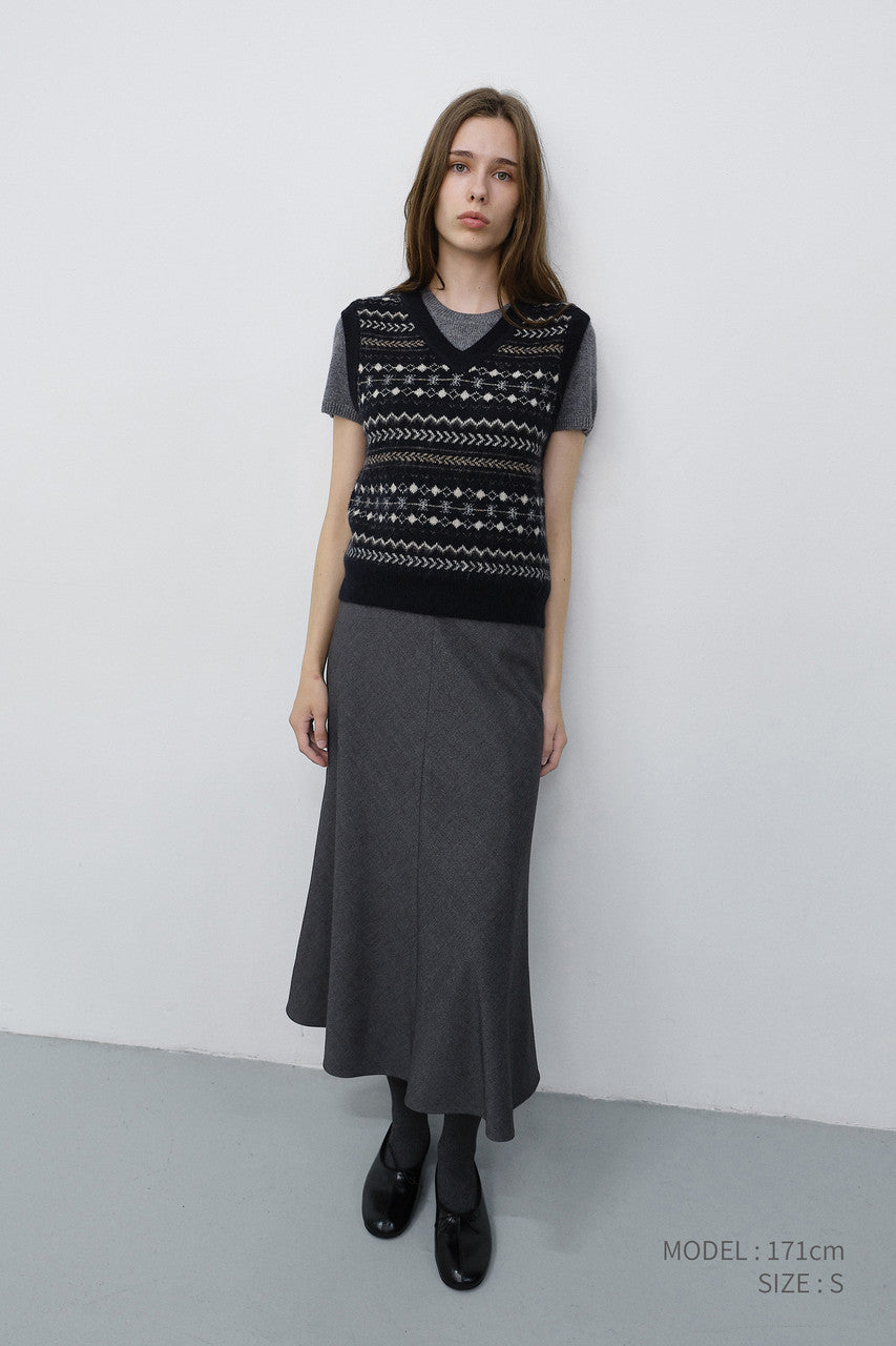 Dunst Unisex Crafted V-Neck Knit Vest Navy