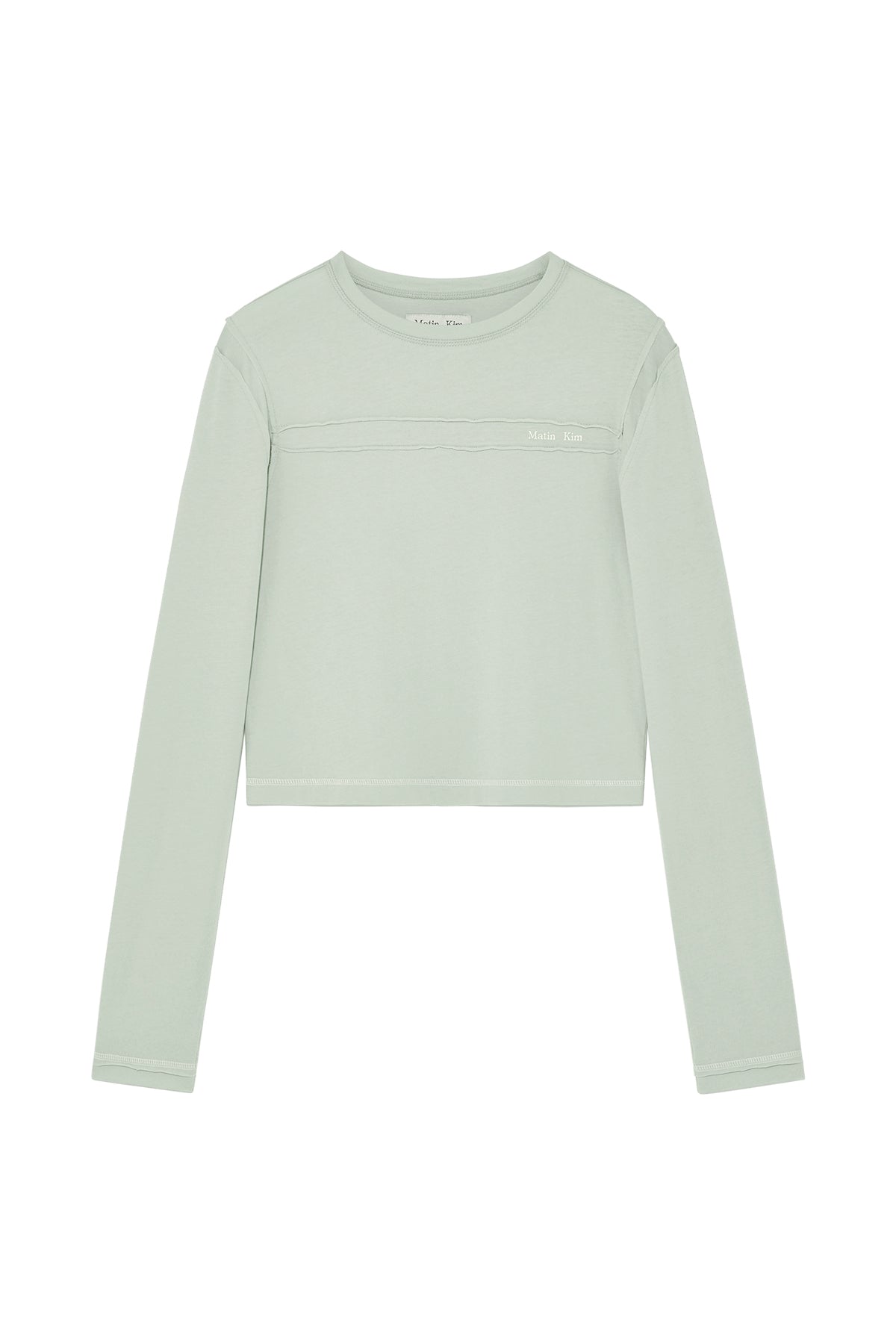 Matinkim Cut Line Detail Long Sleeve Logo Top IN Mint