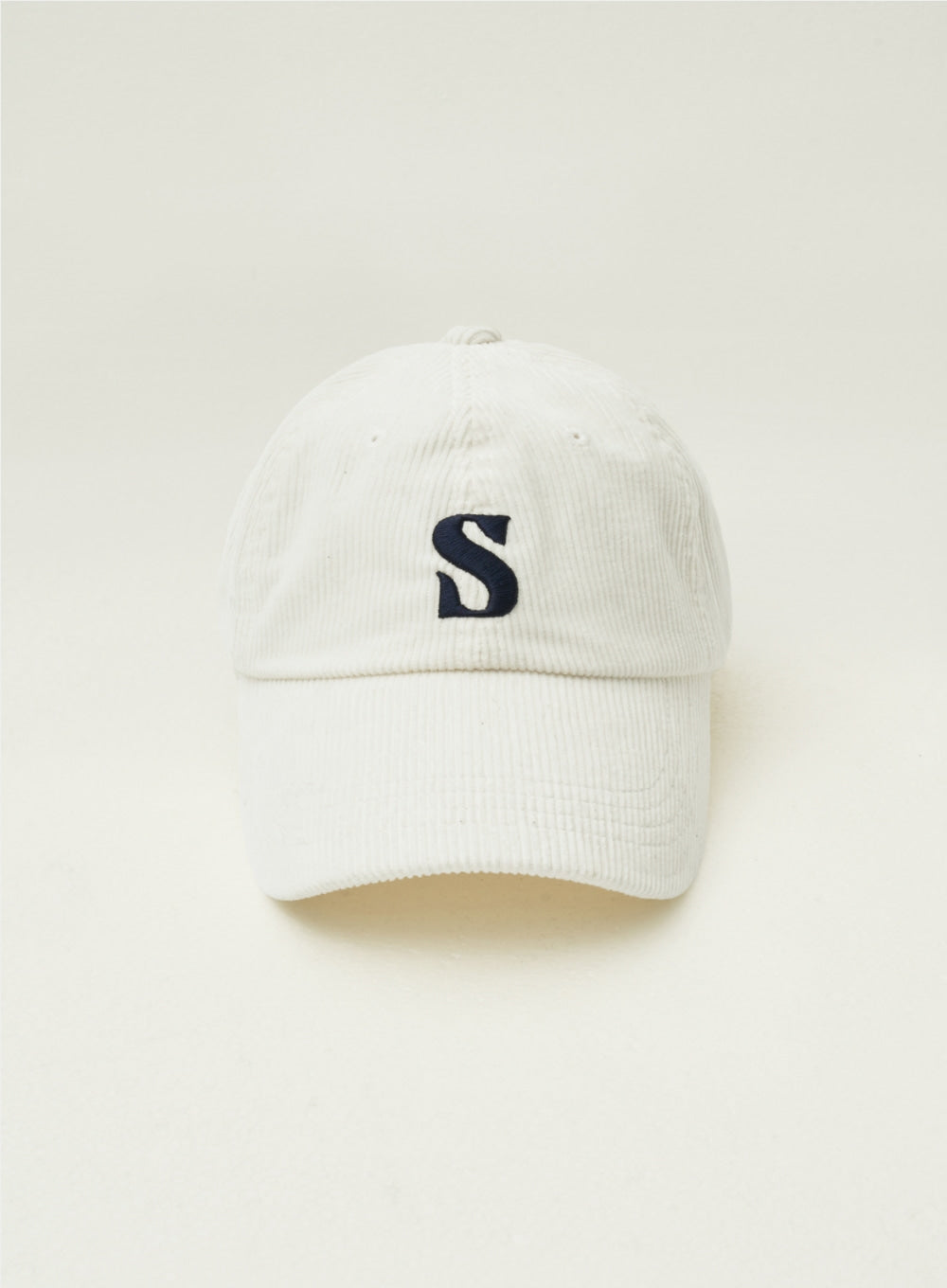 [satur] Small S logo Corduroy Ball Cap - Ivory