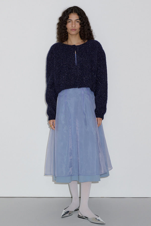 Overdueflair Glitter Cardigan Navy