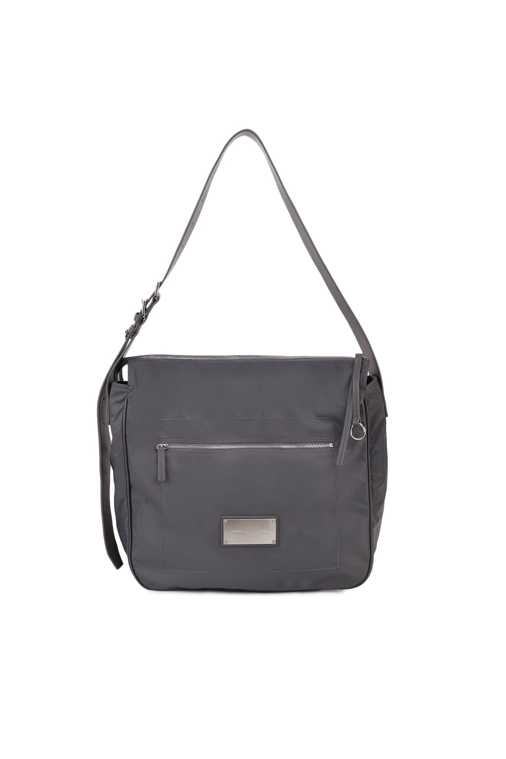Matinkim Embossed Logo Fabric Shoulder Bag IN Charcoal