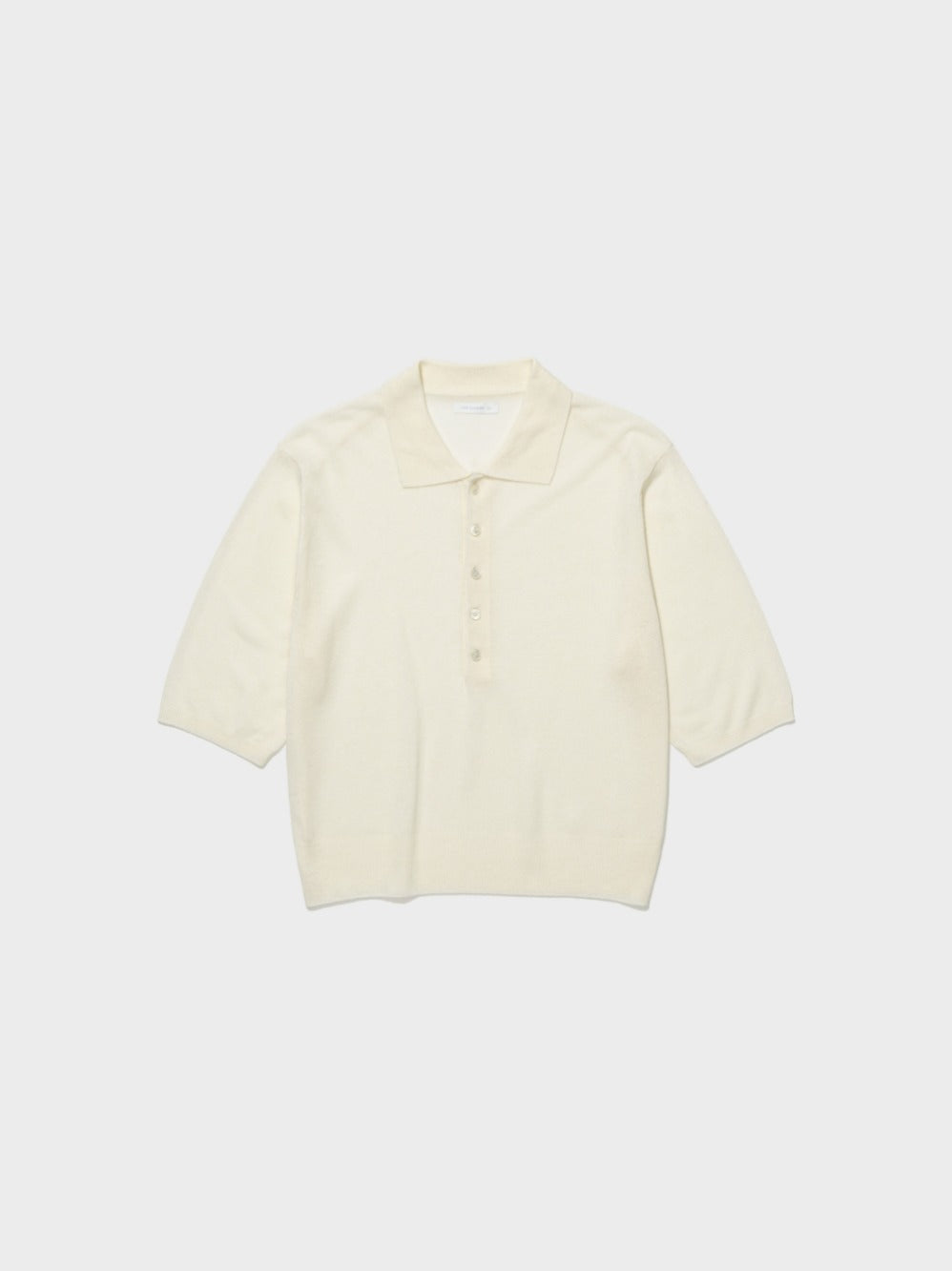 Low Classic Sheer Linen Blended Polo Sweater Ivory