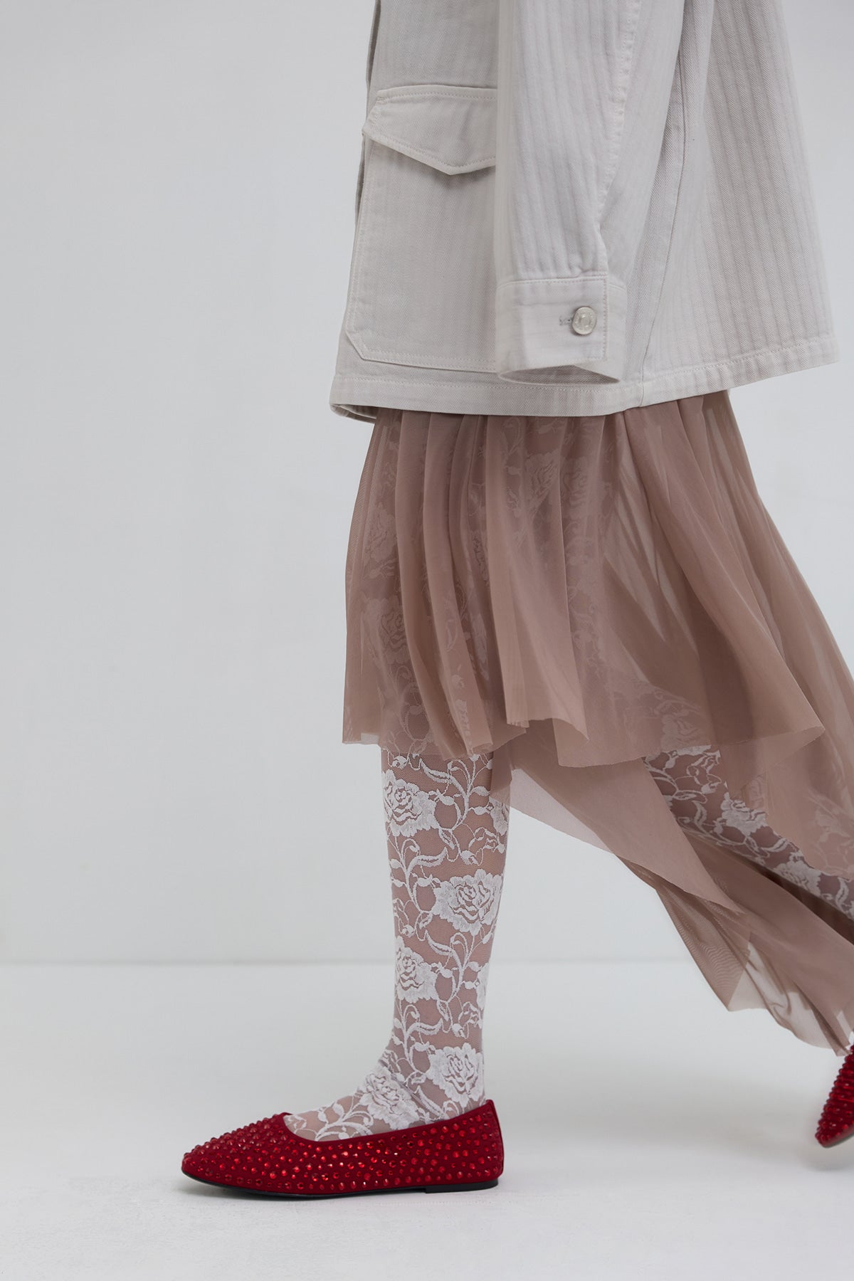 Overdueflair Victorian Lace Tights Grey