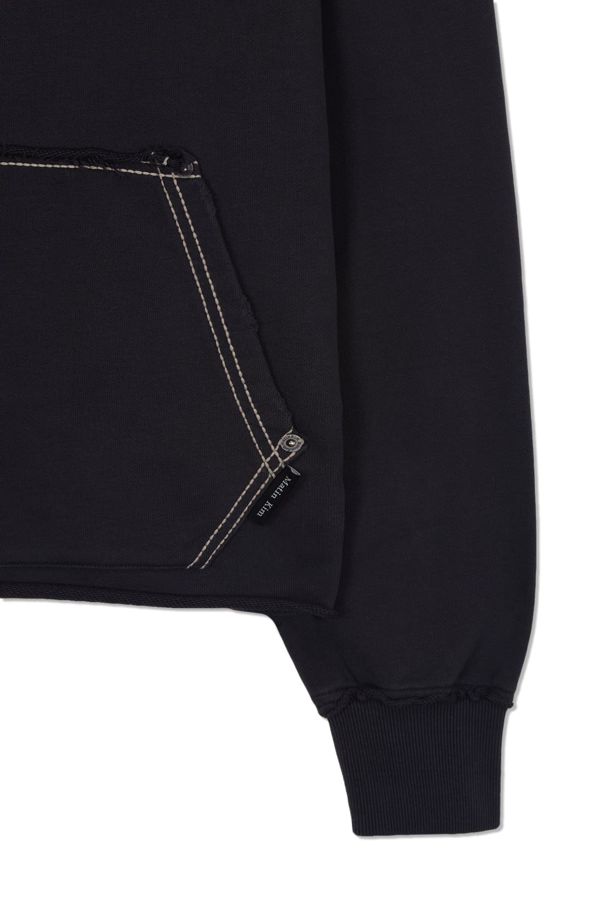 [matinkim] Raw Cut Applique Sweatshirt IN Charcoal