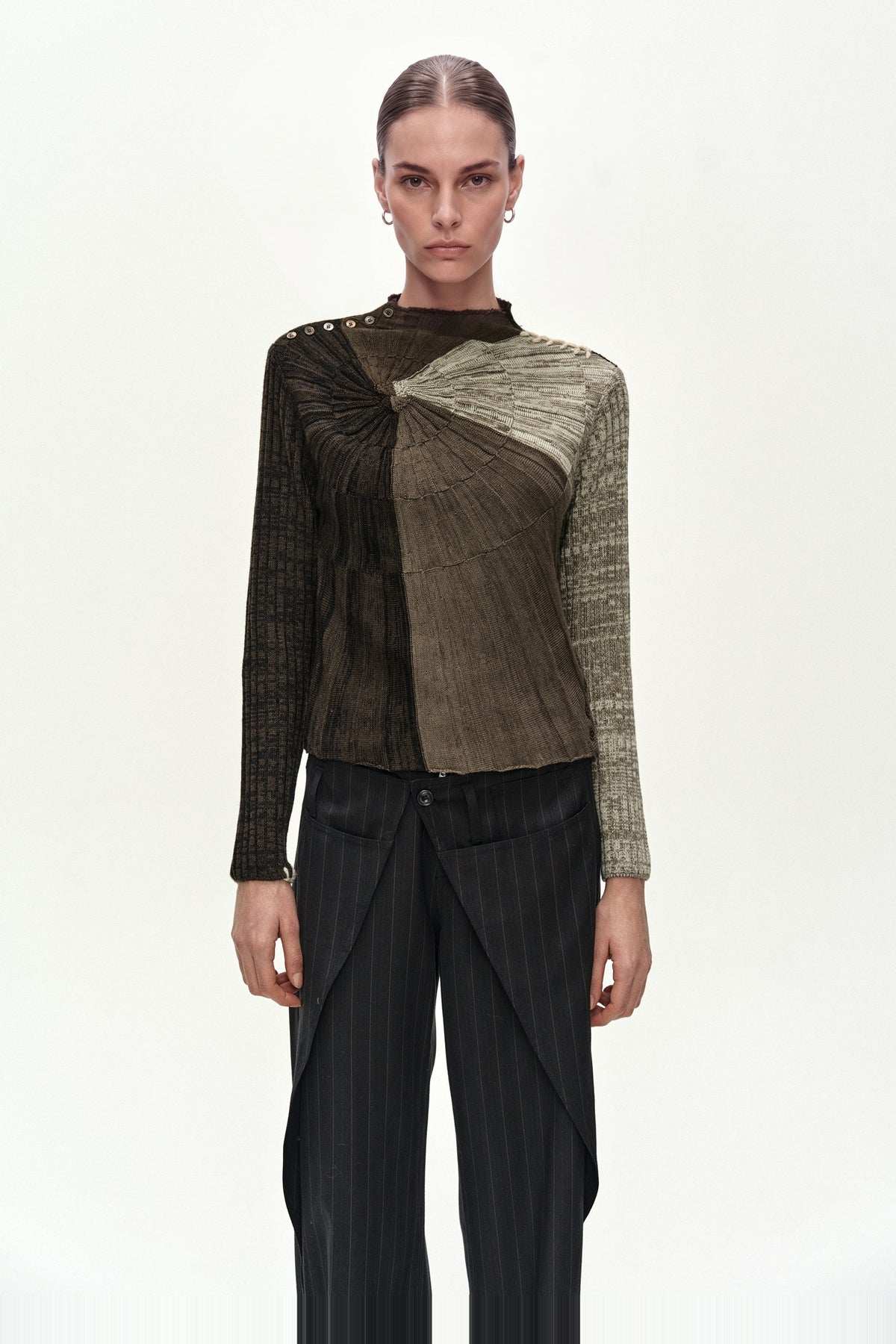 Andersson Bell Asymmetric Twist Button Top