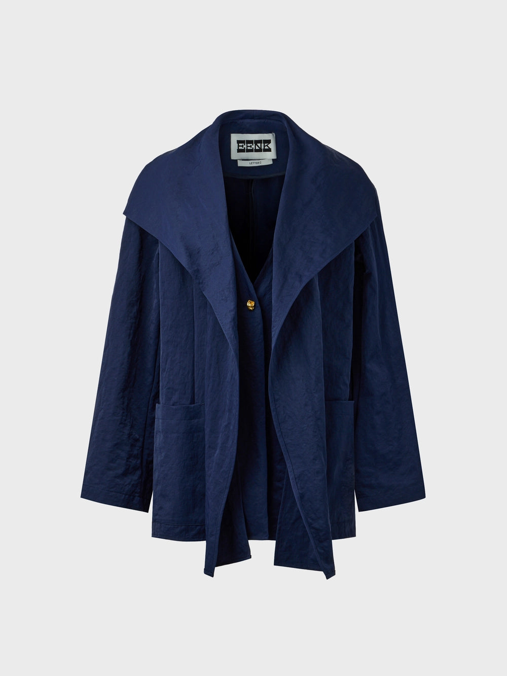 EENK Drape Collar Jacket - Cool Navy