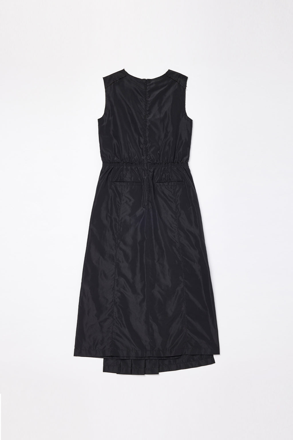 [matinkim] Wrap Pleats Sleeveless Long Dress IN Black