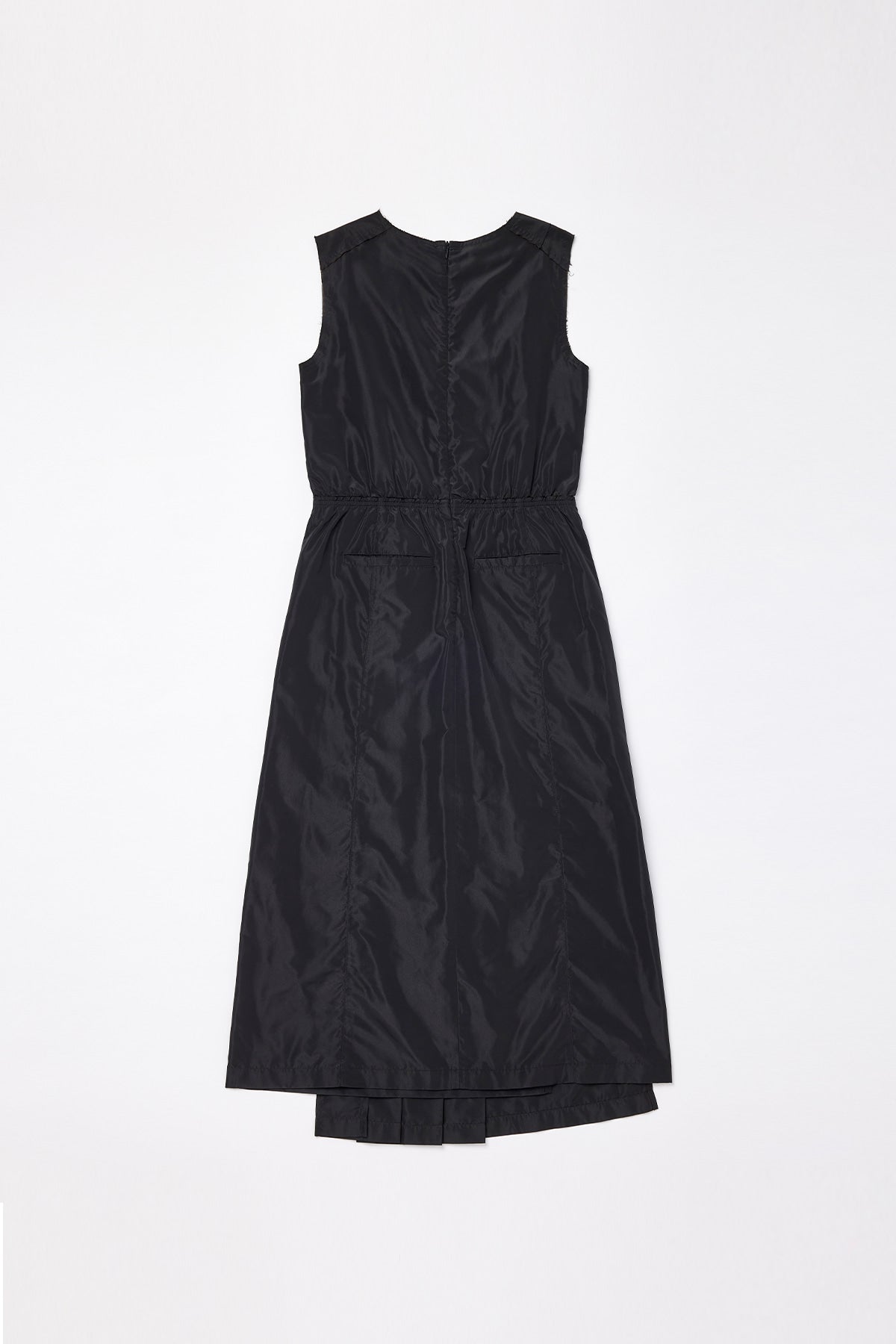 [matinkim] Wrap Pleats Sleeveless Long Dress IN Black