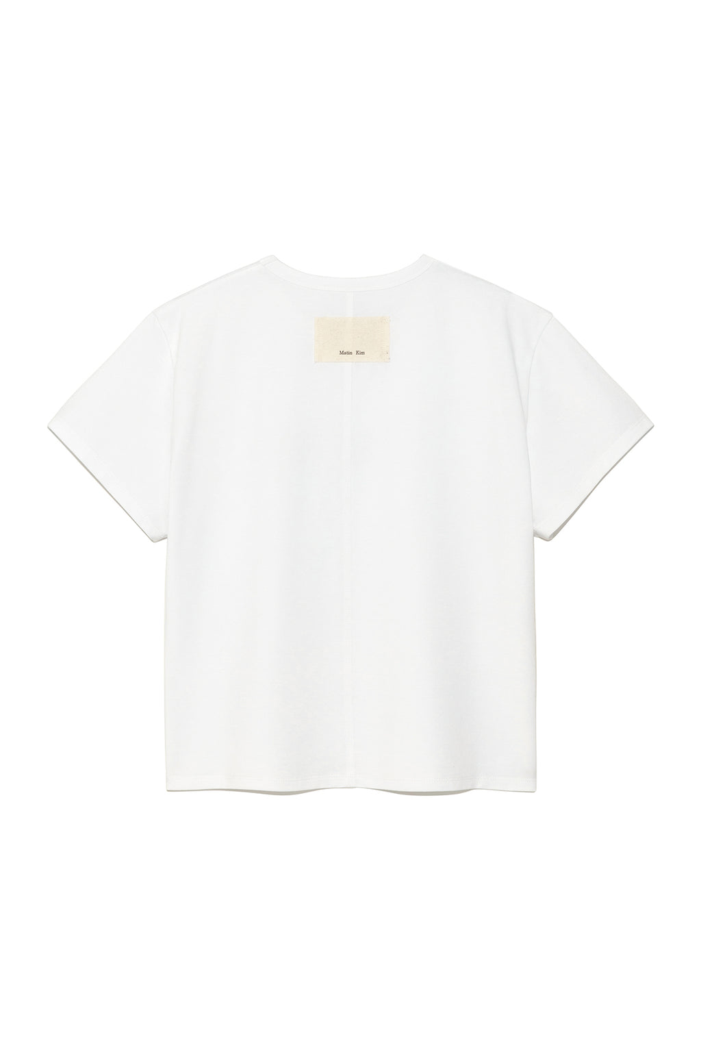 [matinkim] STITCH PRINTING DETAIL CROP TOP IN WHITE