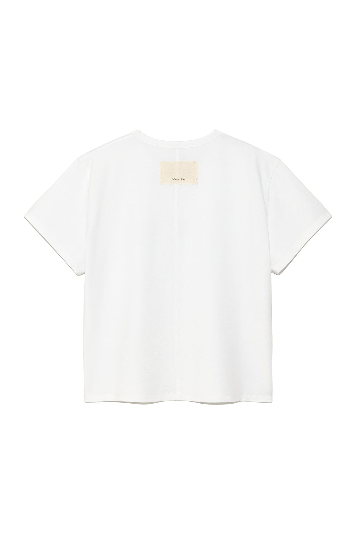 [matinkim] STITCH PRINTING DETAIL CROP TOP IN WHITE