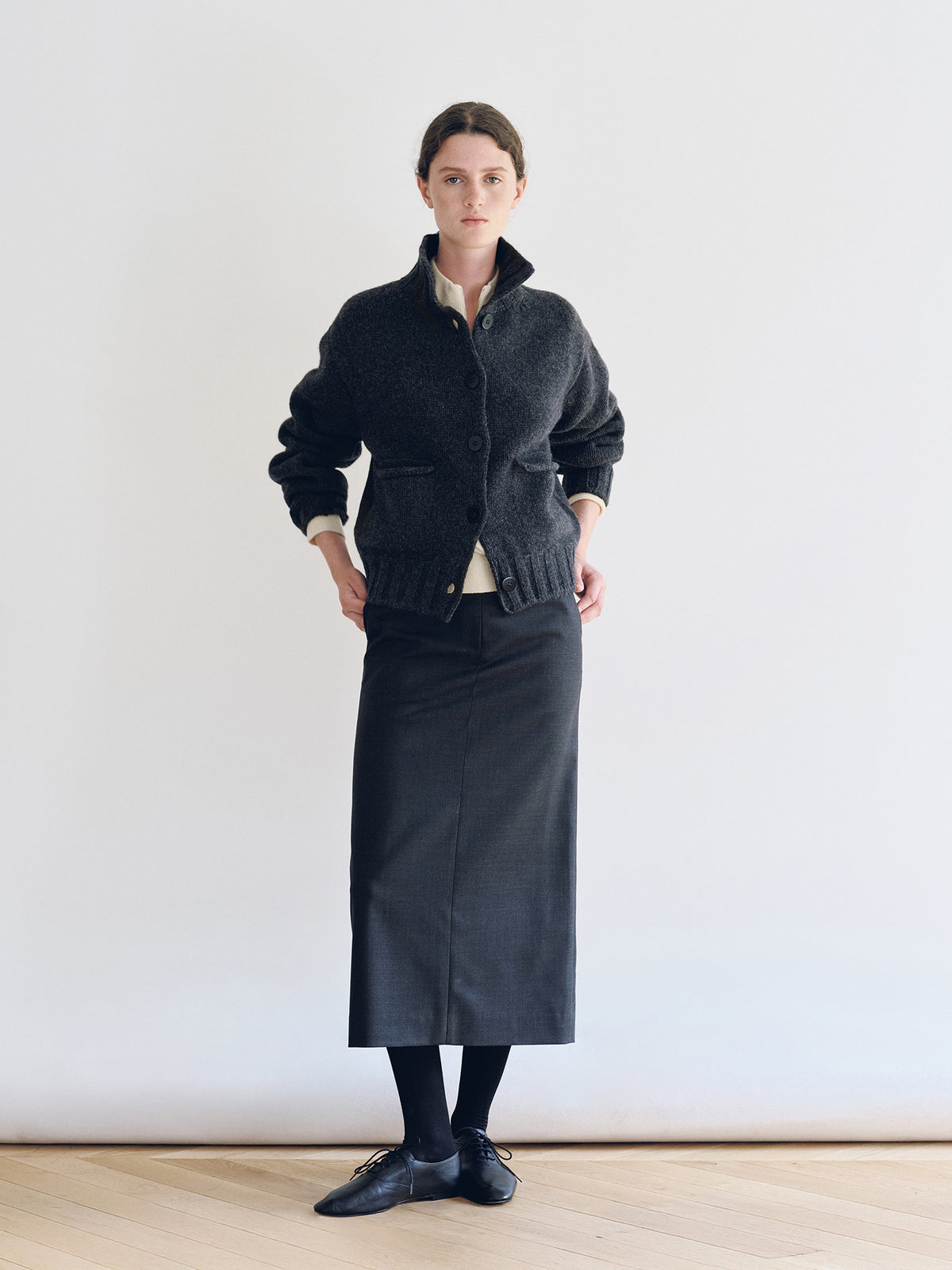 Nothing Written Marrie soft pocket cardigan (Charcoal)