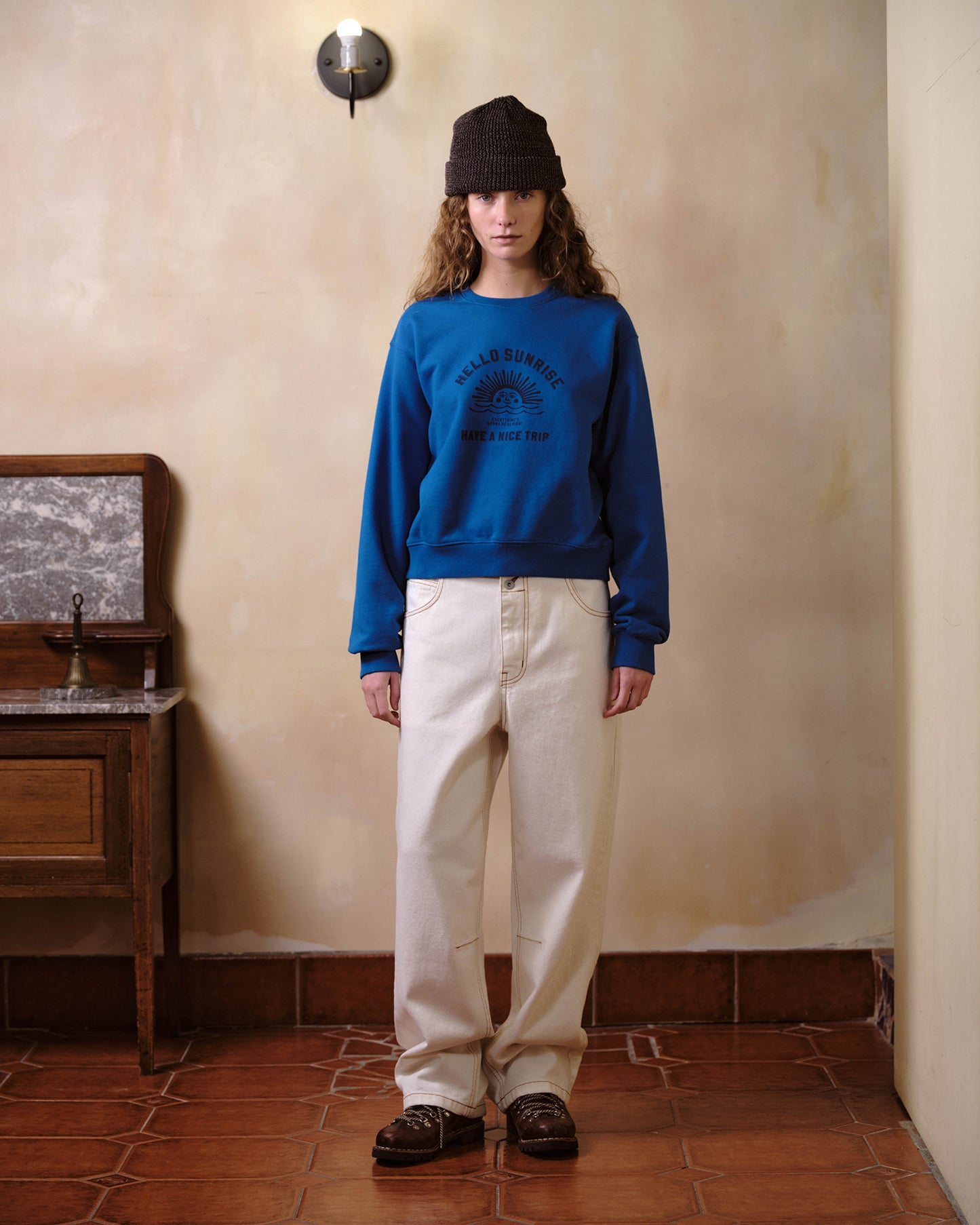 Washed Two Button Denim Pants_Ivory