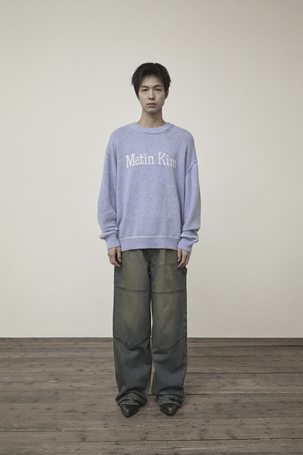 [matinkim] WESTERN DETAIL DENIM PANTS FOR MEN IN BLUE