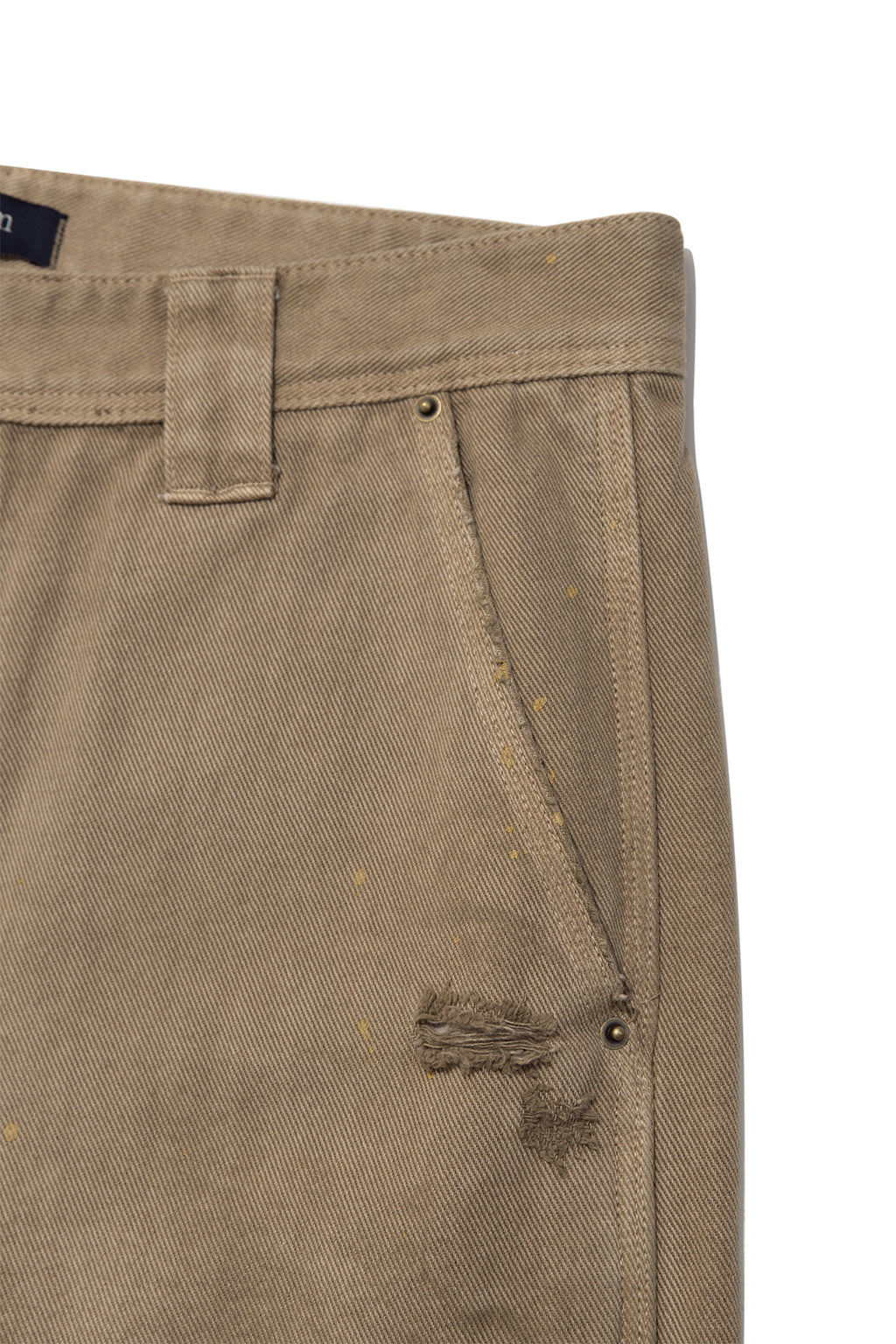 [matinkim] Vintage Painting Carpenter Pants For Men IN Beige