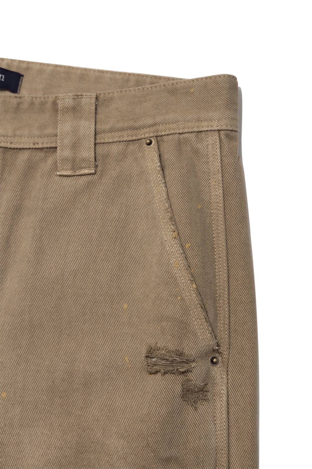 [matinkim] Vintage Painting Carpenter Pants For Men IN Beige