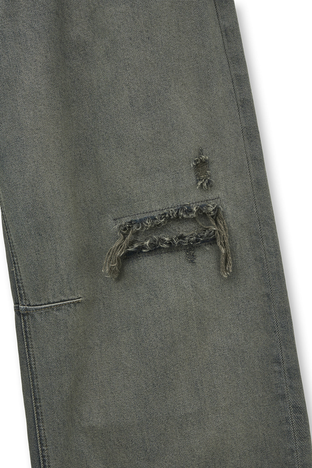 [matinkim] BACK LOGO WIDE DENIM PANTS IN SMOKE BLUE