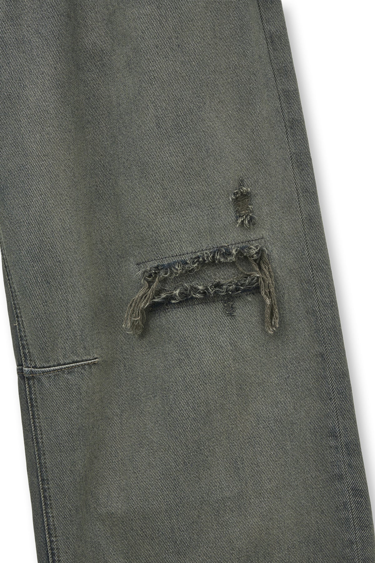 [matinkim] BACK LOGO WIDE DENIM PANTS IN SMOKE BLUE
