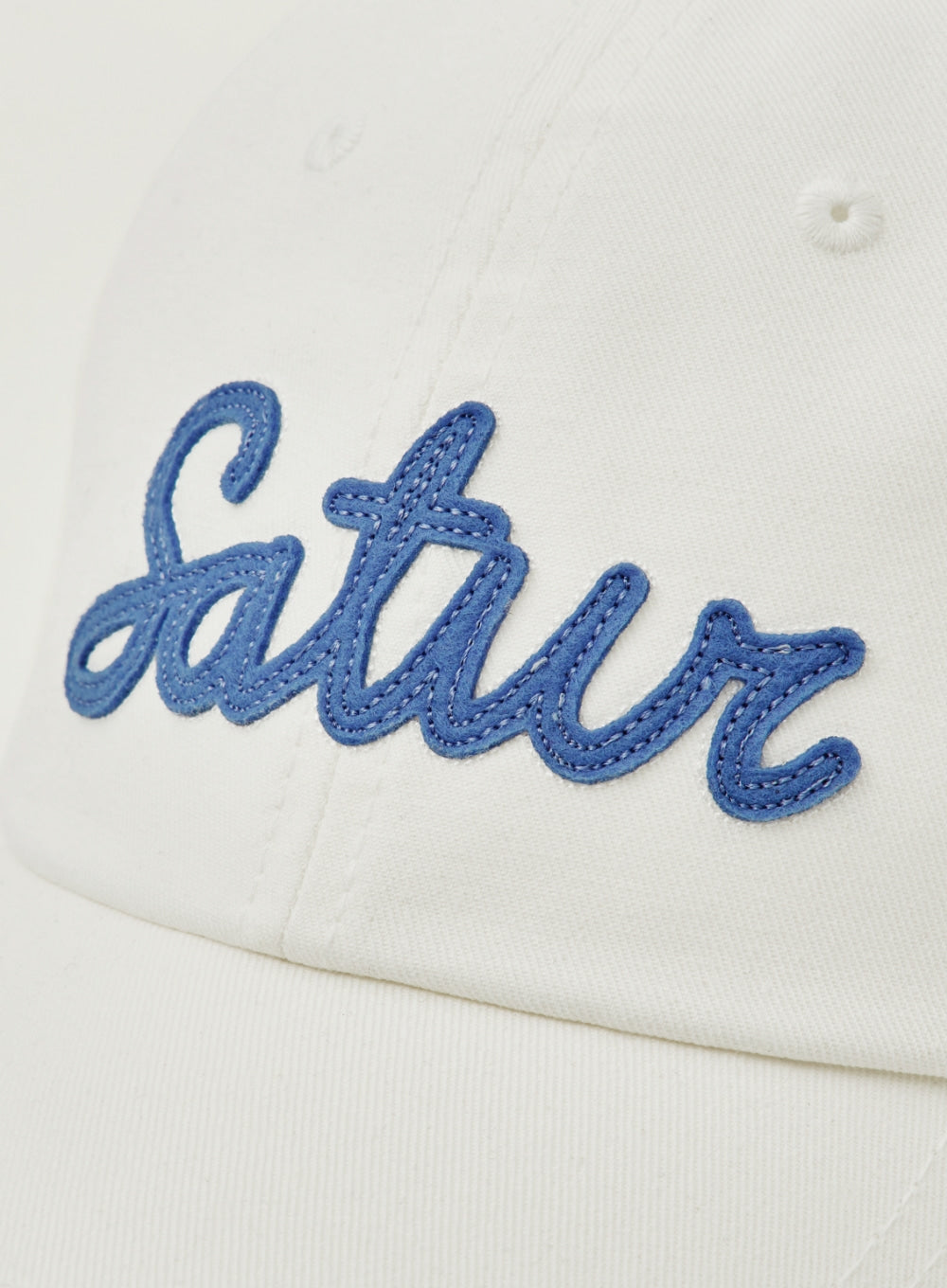 [satur] Vintage Casual Applique Ball Cap - White