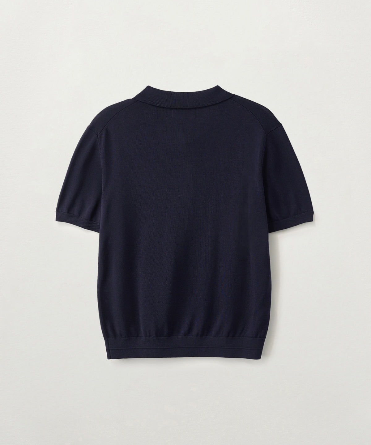 Satur (W) Classic Collar Half Knit - Navy