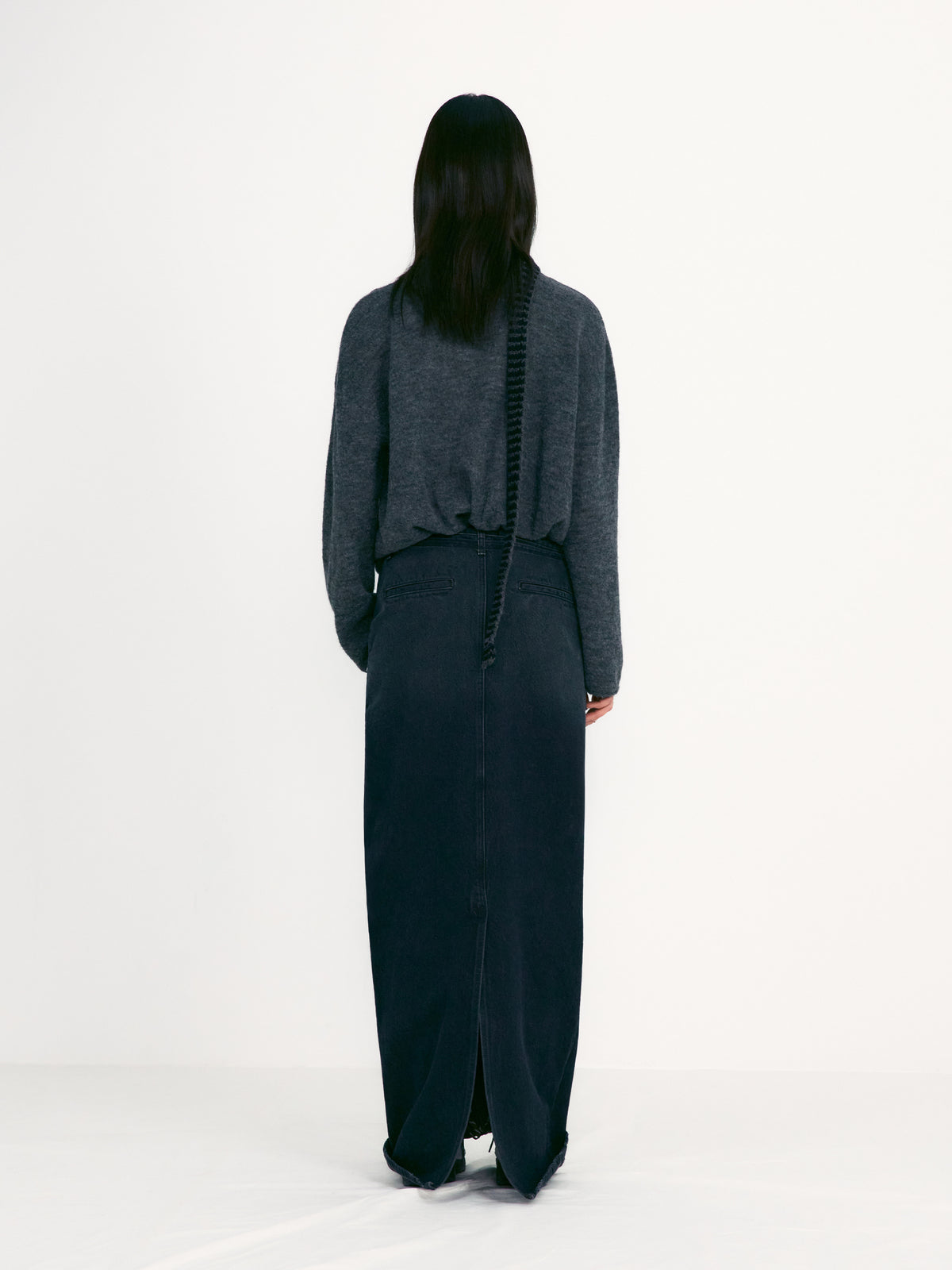 Low Classic Denim Maxi Skirt Mahogany Blue