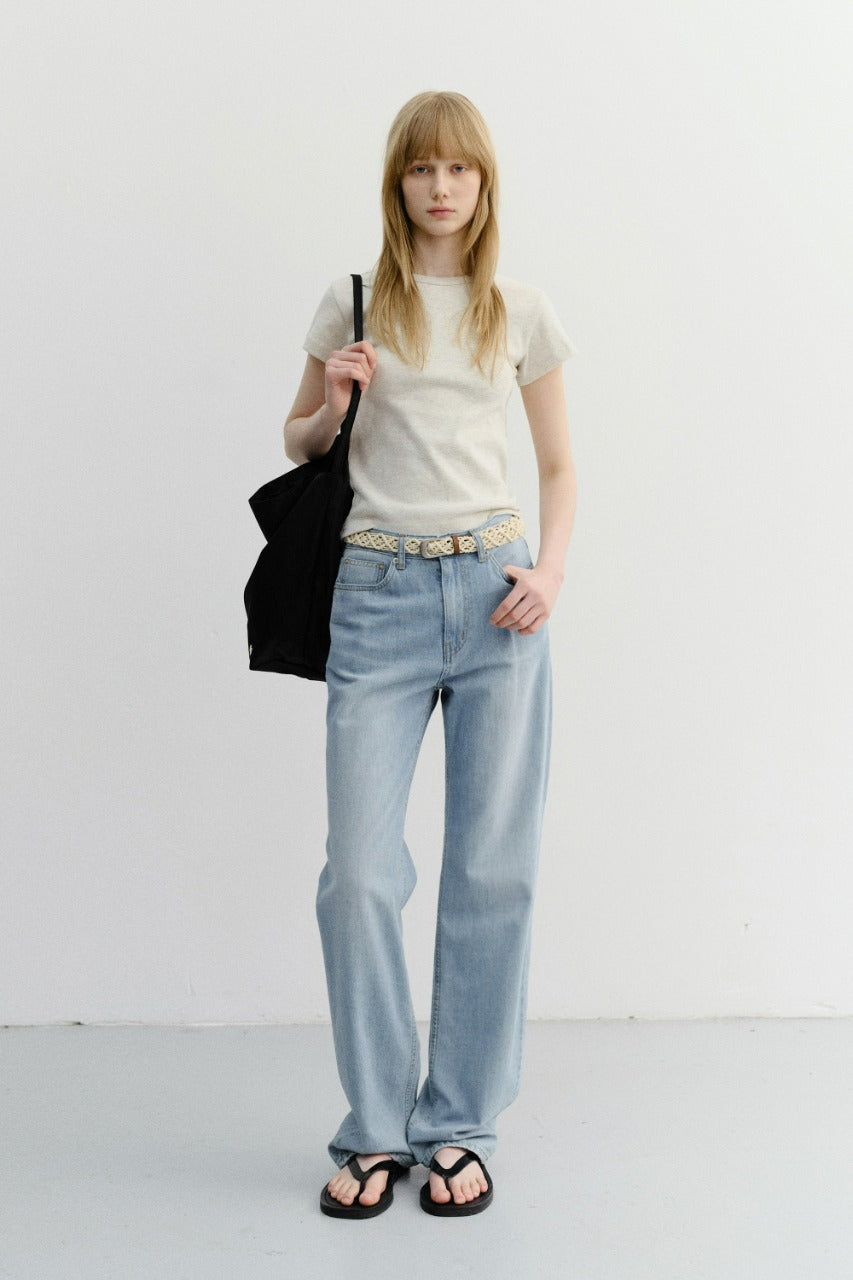 Dunst Essential T-Shirt Oatmeal Melange