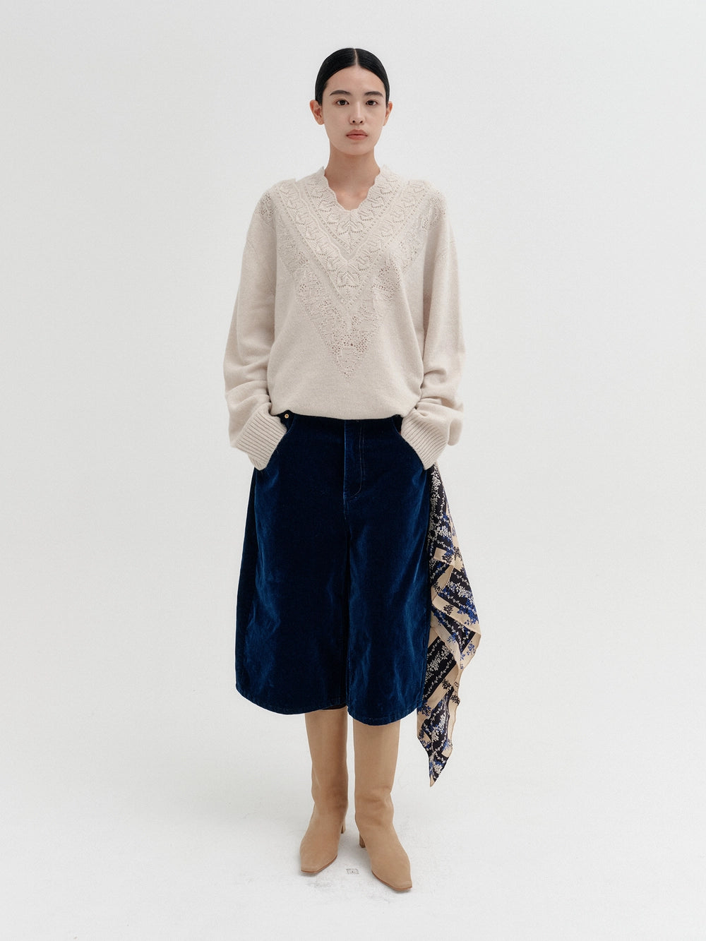 EENK Relaxed Curve Shorts - Navy