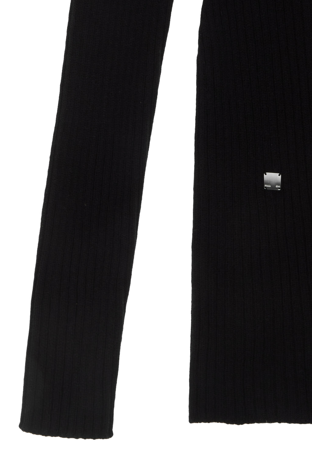 [matinkim] ONE SHOULDER BUTTON POINT KNIT DRESS IN BLACK