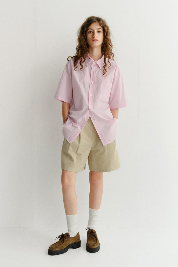 Dunst Unisex Oversized Half Sleeve Shirt Soft Pink