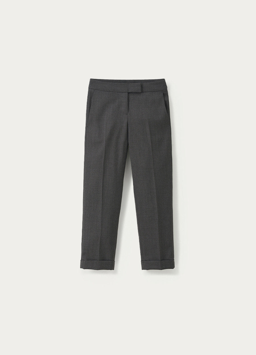 Nothing Written Ellis cuff wool pants (Deep gray)