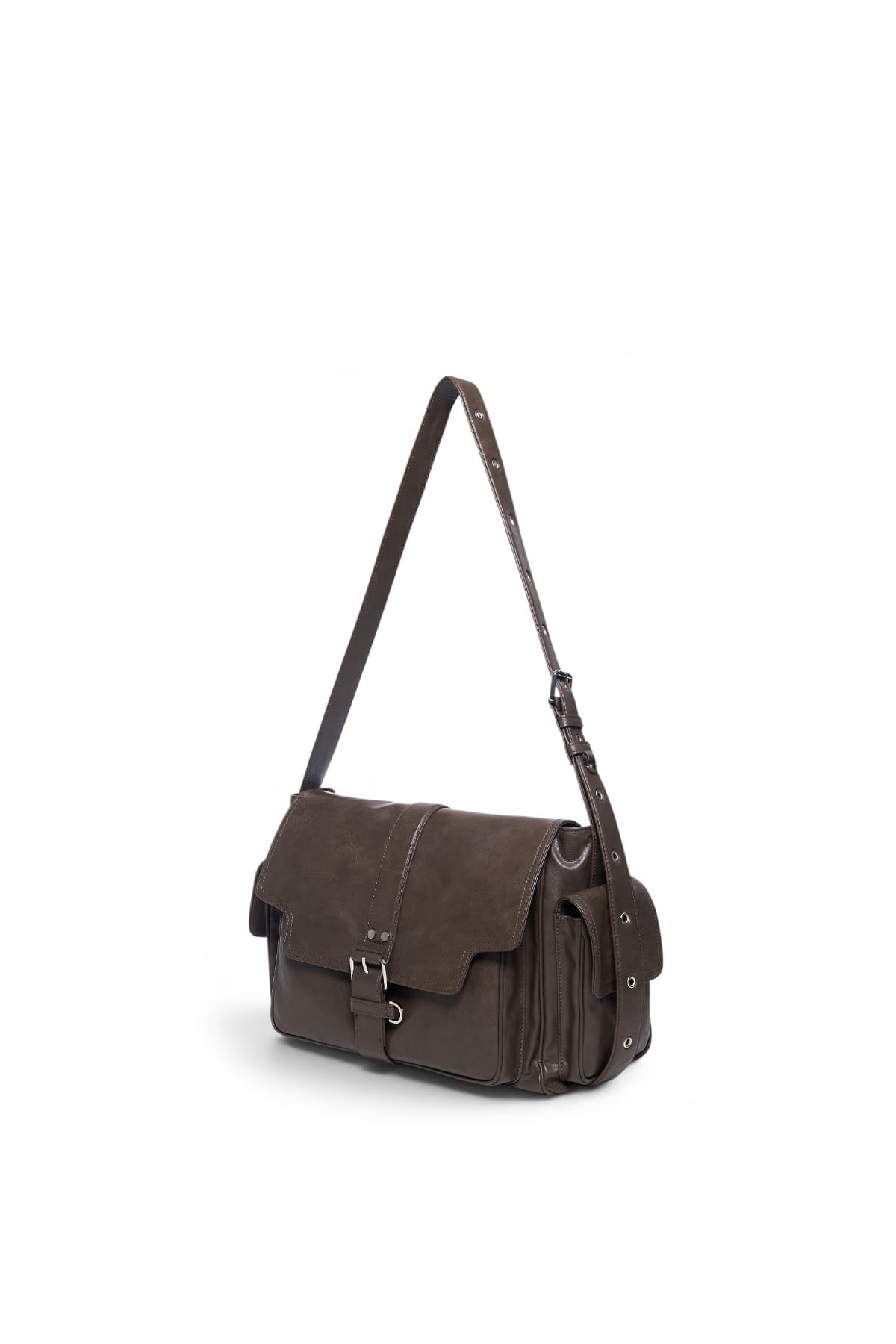 Matinkim Dual Pocket Messenger Bag IN Dark Khaki