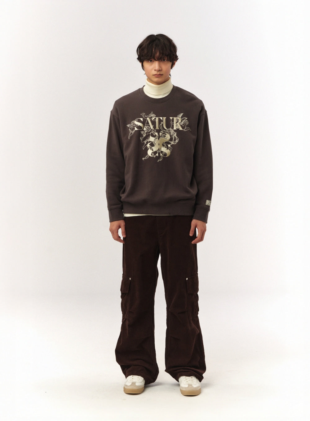 [satur] Angel Graphic Sweatshirt - Charcoal