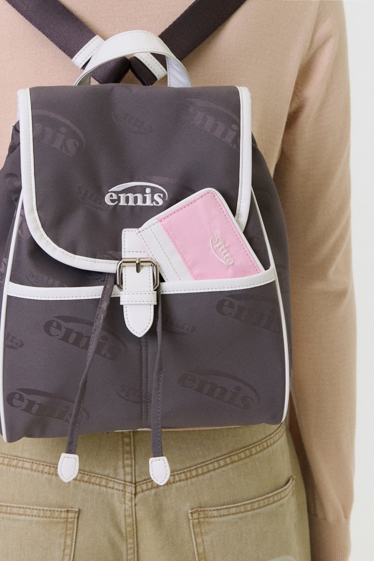 Emis Logo Jacquard Wallet-Pink