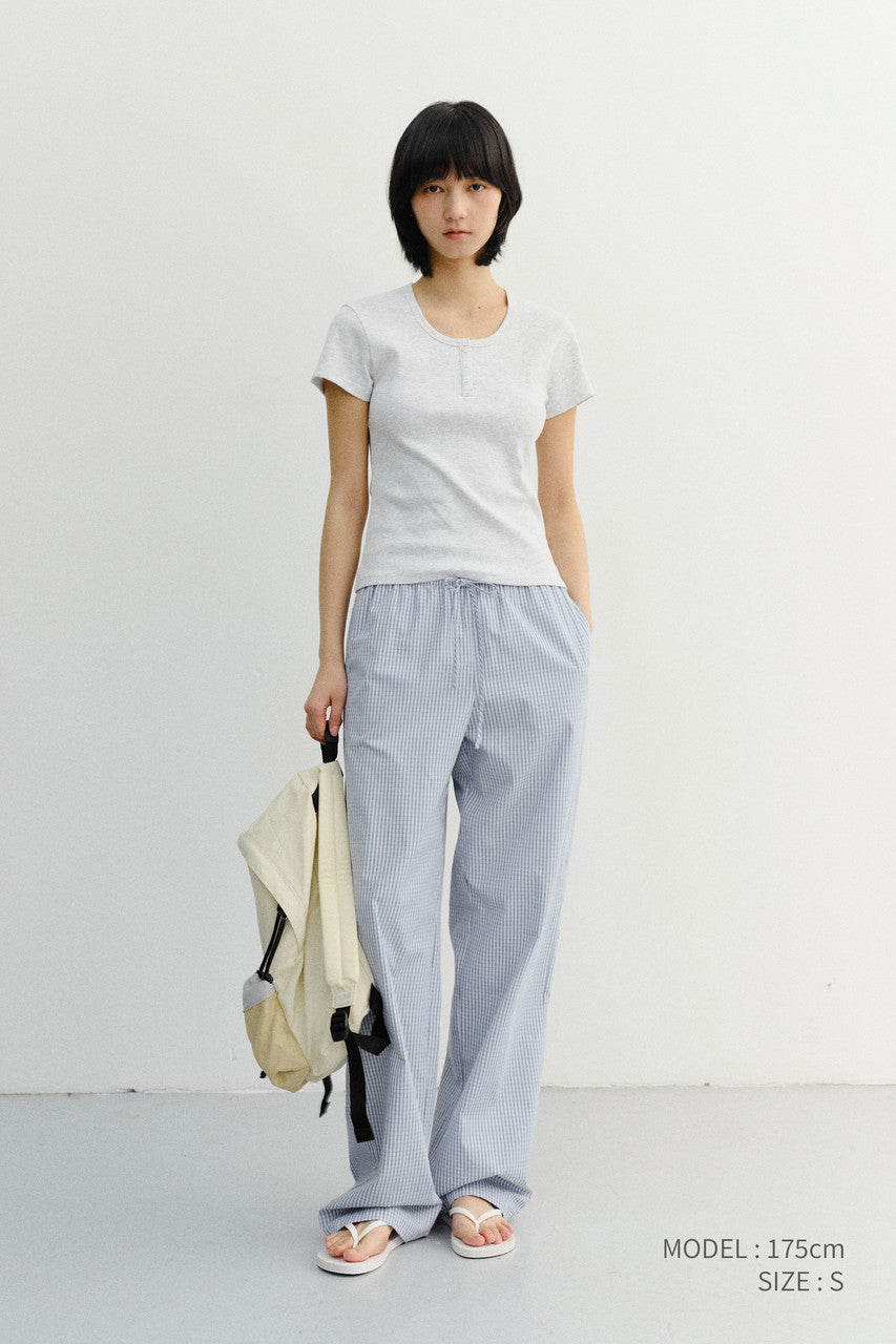 Dunst Classic Scoop Neck Top Light Melange Grey