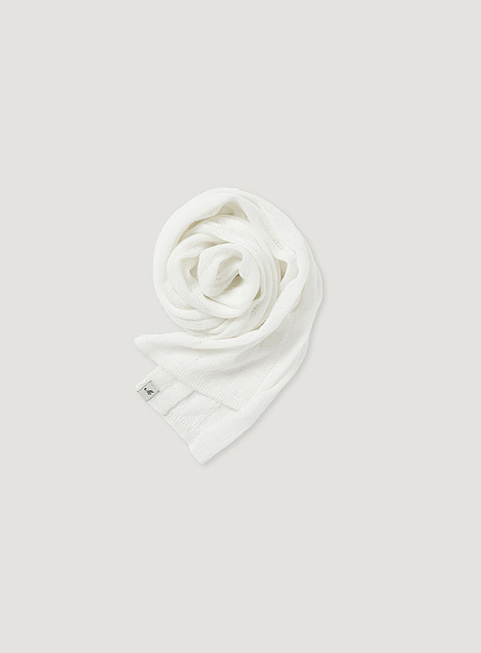Mango Maniplease Baia Linen Scarf White