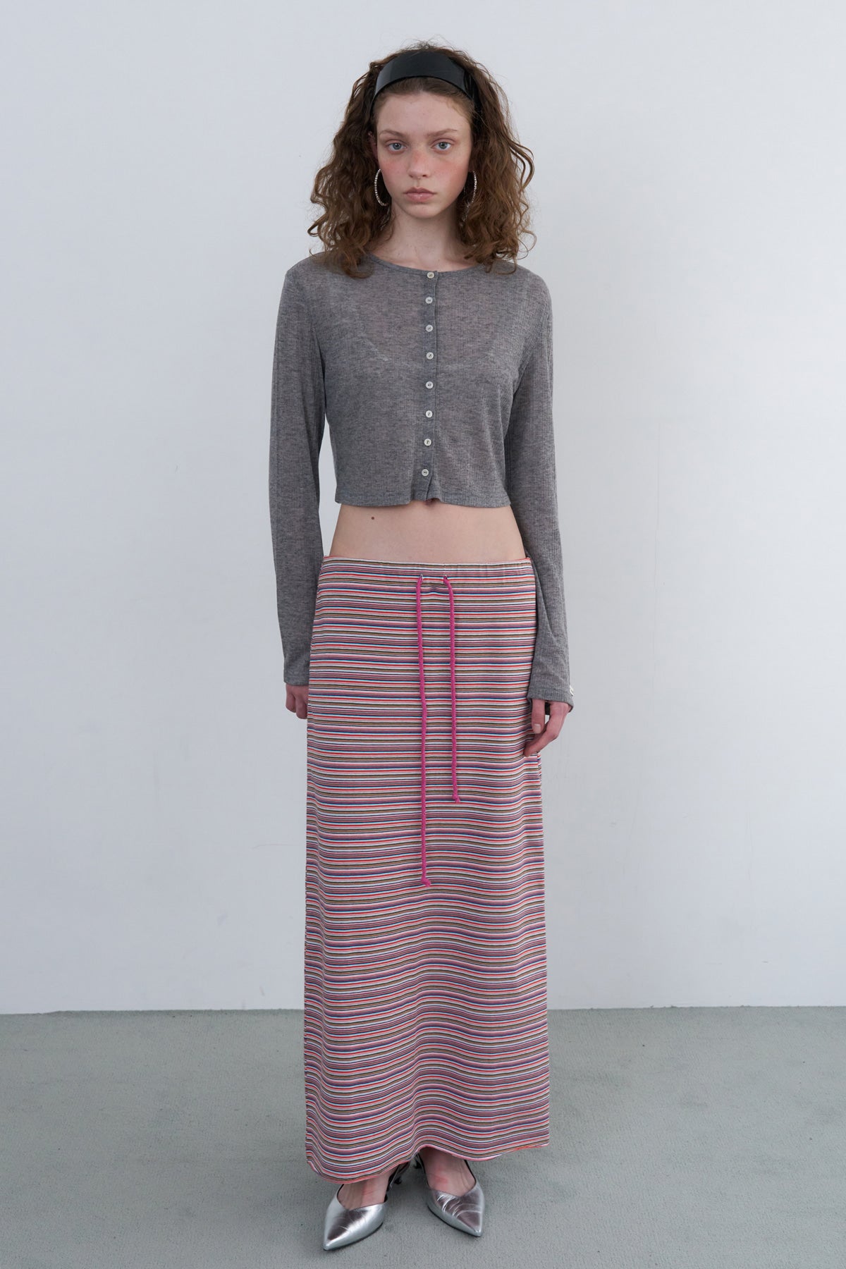 Overdueflair Vintage Stripe Maxi Skirt Pink