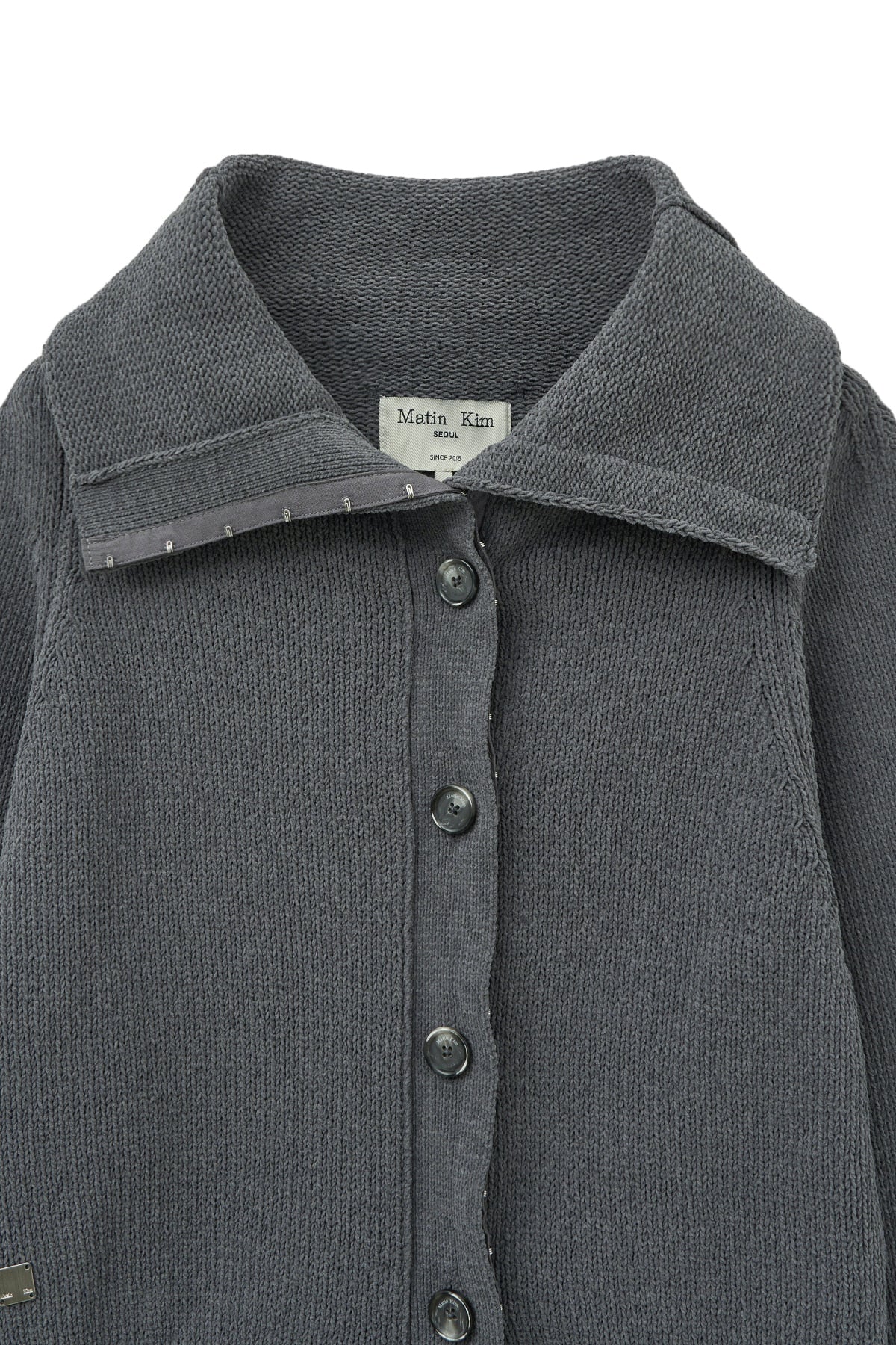 [matinkim] HOOK POINT TWO WAY CROSS CARDIGAN IN GREY
