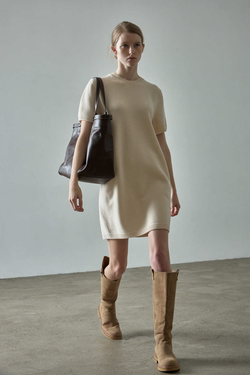 Facade Pattern 90s Knitwear Dress ivory