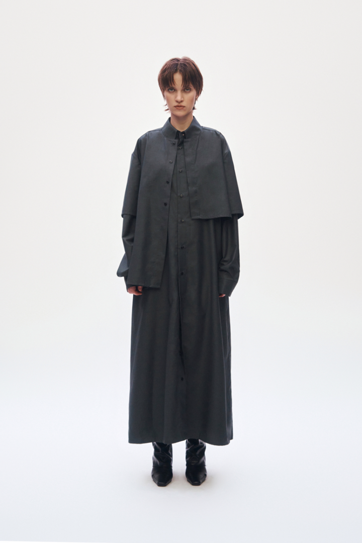 Treemingbird 3-way Layered Shirt One-piece Charcoal