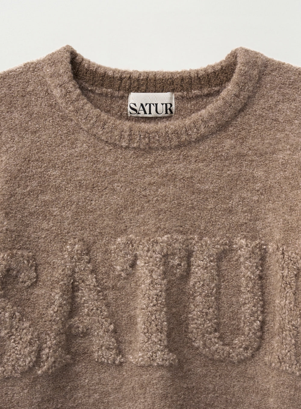 [satur] (W) Fleece Crew Neck Knit - Beige