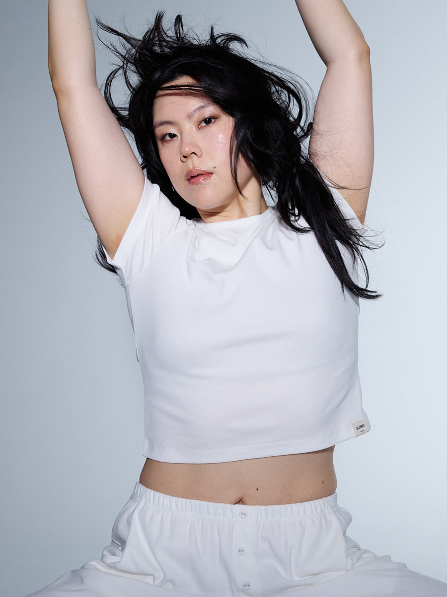 GLOWNY G Baby Tee (White)