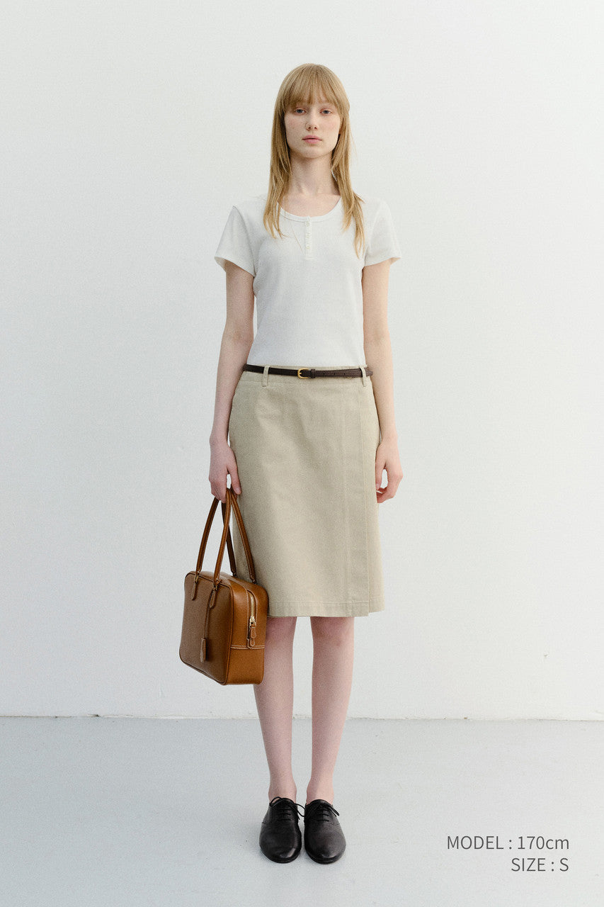 Dunst Classic Scoop Neck Top Ivory