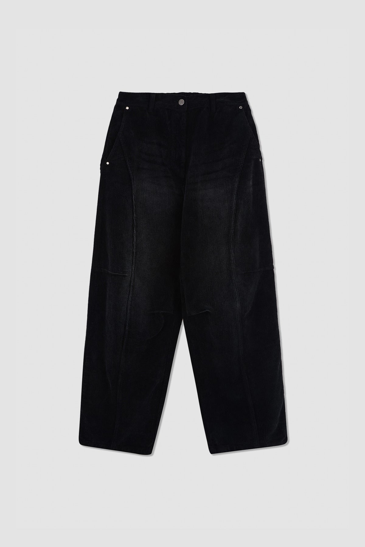 Matinkim Washed Corduroy Volume Pants IN Black